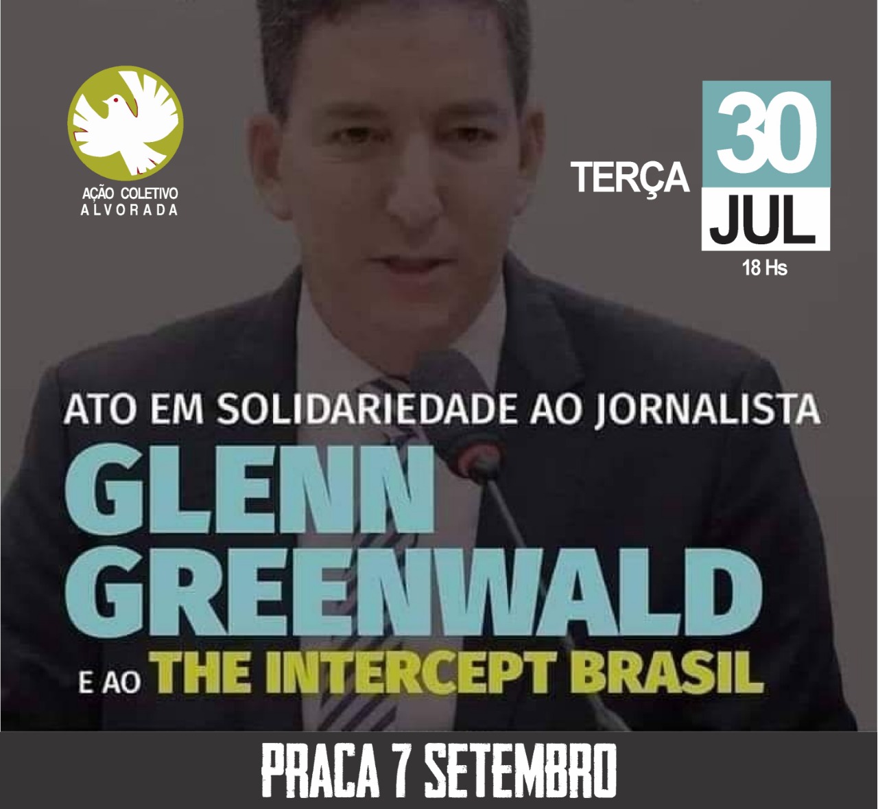 Read more about the article BH tem ato em apoio a Glenn Greenwald: ninguém solta a mão de ninguém!