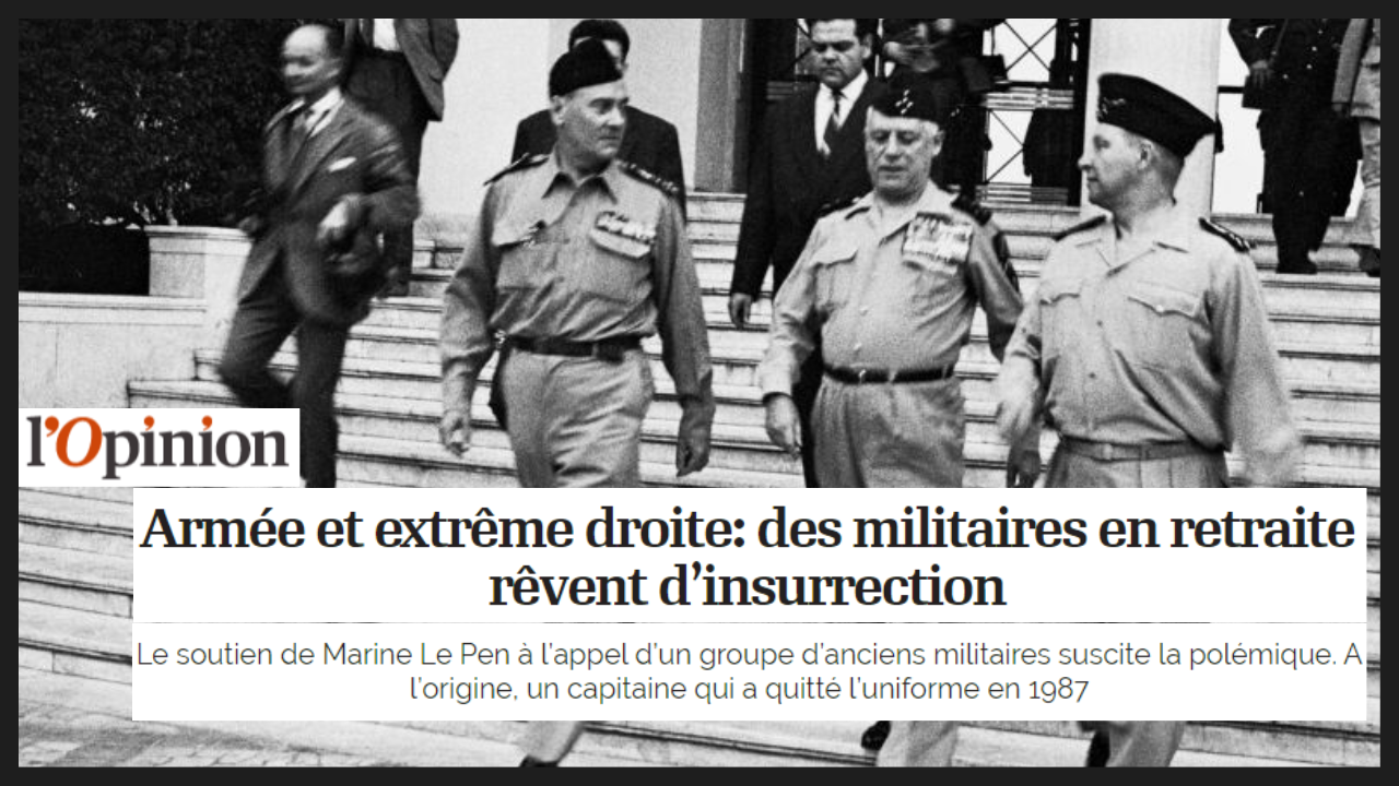 Read more about the article Militares ameaçam intervenção na França para defender a nação e ganham apoio de Marine Le Pen